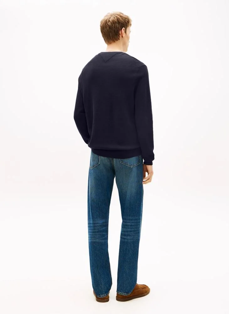 تومي هيلفيغر Textured Knit Crew Neck Jumper